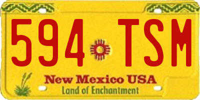 NM license plate 594TSM