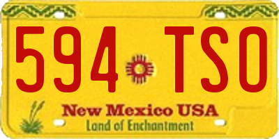 NM license plate 594TSO
