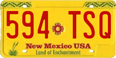 NM license plate 594TSQ