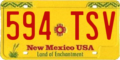 NM license plate 594TSV