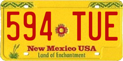 NM license plate 594TUE