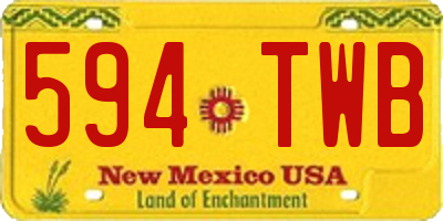 NM license plate 594TWB