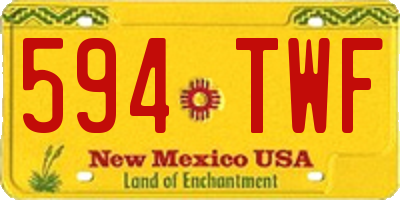 NM license plate 594TWF