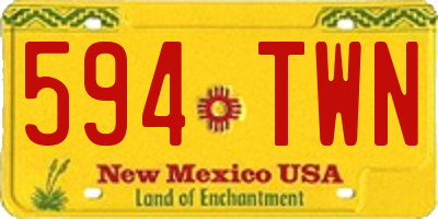 NM license plate 594TWN