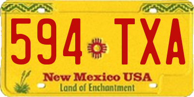 NM license plate 594TXA