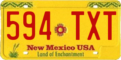 NM license plate 594TXT