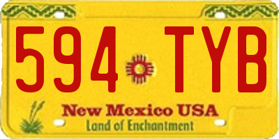 NM license plate 594TYB