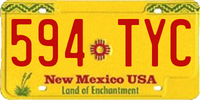 NM license plate 594TYC