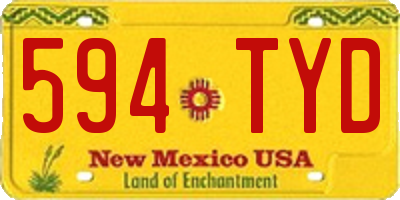 NM license plate 594TYD