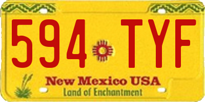 NM license plate 594TYF