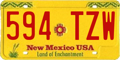 NM license plate 594TZW