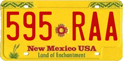 NM license plate 595RAA