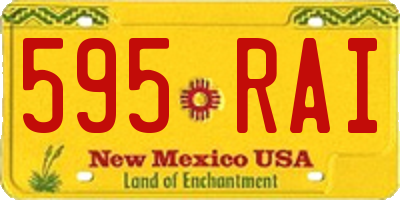 NM license plate 595RAI