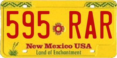 NM license plate 595RAR