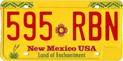 NM license plate 595RBN