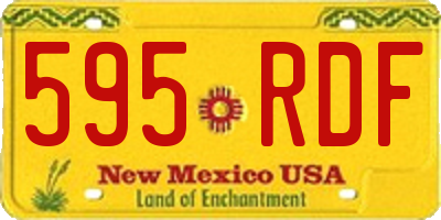 NM license plate 595RDF