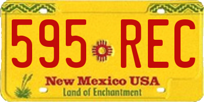 NM license plate 595REC