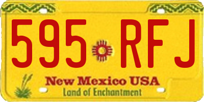 NM license plate 595RFJ