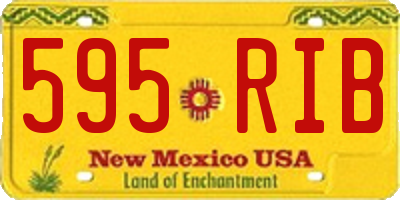 NM license plate 595RIB