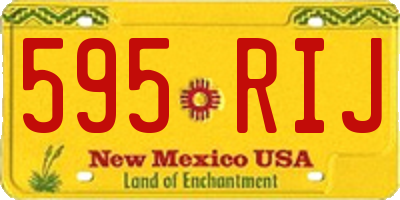 NM license plate 595RIJ