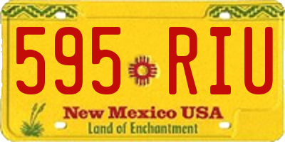NM license plate 595RIU