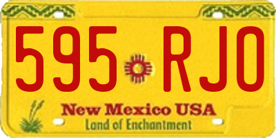 NM license plate 595RJO