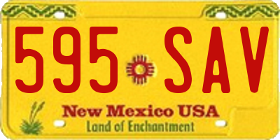 NM license plate 595SAV
