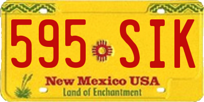 NM license plate 595SIK