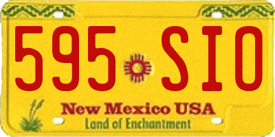 NM license plate 595SIO