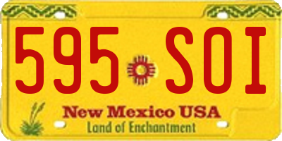 NM license plate 595SOI
