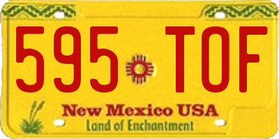 NM license plate 595TOF