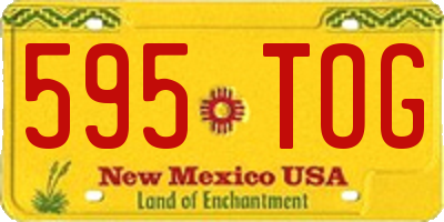 NM license plate 595TOG