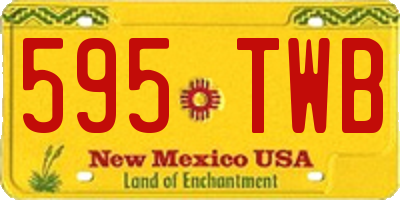 NM license plate 595TWB