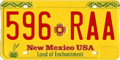 NM license plate 596RAA