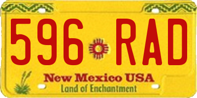 NM license plate 596RAD