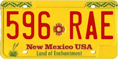 NM license plate 596RAE