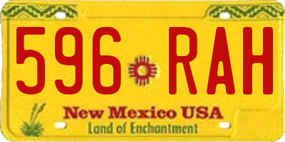 NM license plate 596RAH