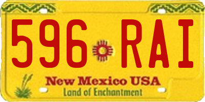 NM license plate 596RAI