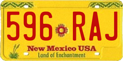 NM license plate 596RAJ