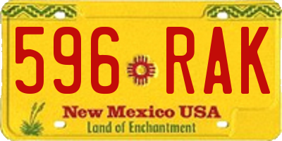 NM license plate 596RAK