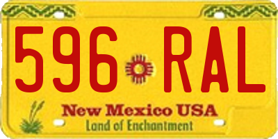 NM license plate 596RAL