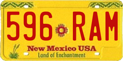 NM license plate 596RAM