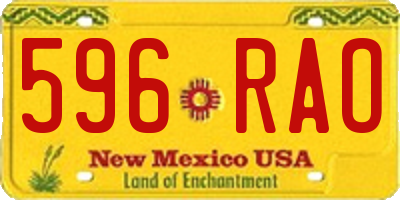 NM license plate 596RAO