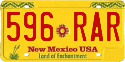 NM license plate 596RAR