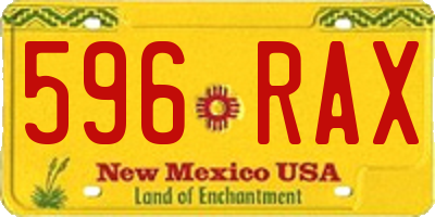 NM license plate 596RAX
