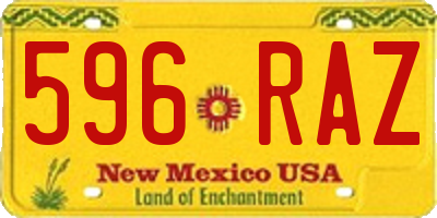 NM license plate 596RAZ