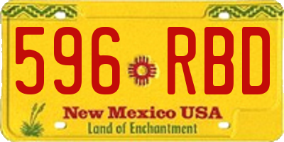 NM license plate 596RBD