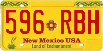 NM license plate 596RBH