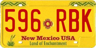 NM license plate 596RBK