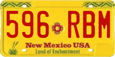 NM license plate 596RBM
